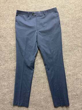 Original Penguin Osmans P1000 Blue Wool-Blend Slim Suit Pants Men's Size 38W